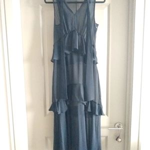 Tiered ruffle dress - sheer black